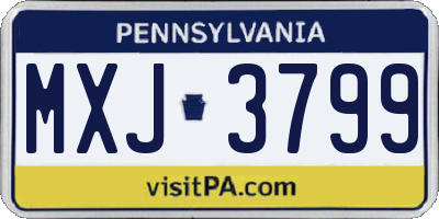 PA license plate MXJ3799