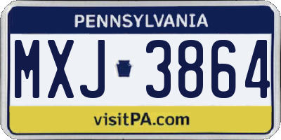 PA license plate MXJ3864
