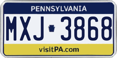PA license plate MXJ3868