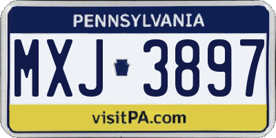 PA license plate MXJ3897