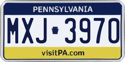 PA license plate MXJ3970