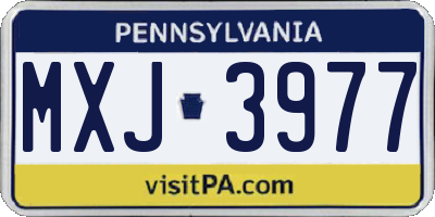 PA license plate MXJ3977
