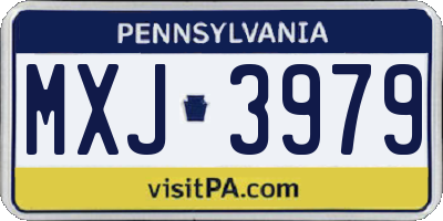 PA license plate MXJ3979