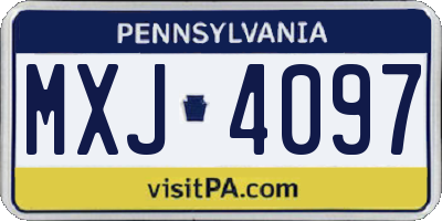 PA license plate MXJ4097
