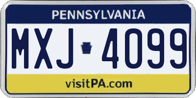 PA license plate MXJ4099