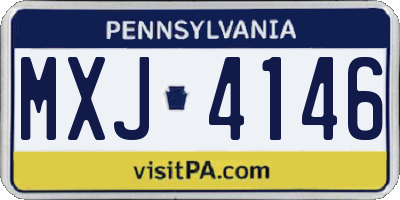 PA license plate MXJ4146