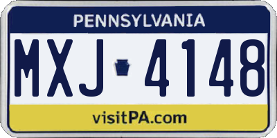 PA license plate MXJ4148