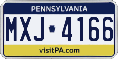 PA license plate MXJ4166