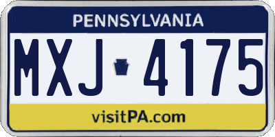 PA license plate MXJ4175