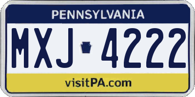 PA license plate MXJ4222