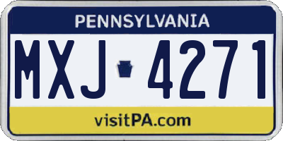 PA license plate MXJ4271