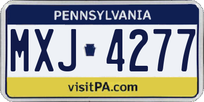 PA license plate MXJ4277
