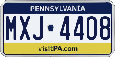 PA license plate MXJ4408