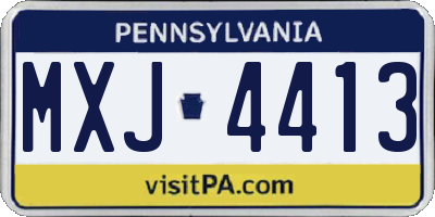 PA license plate MXJ4413