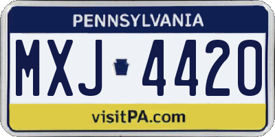 PA license plate MXJ4420