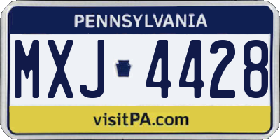 PA license plate MXJ4428