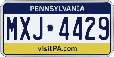 PA license plate MXJ4429