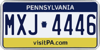 PA license plate MXJ4446