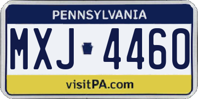 PA license plate MXJ4460