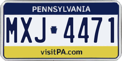 PA license plate MXJ4471