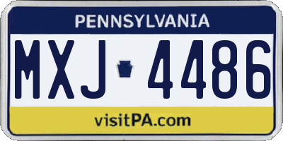 PA license plate MXJ4486