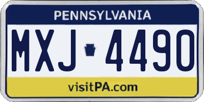 PA license plate MXJ4490