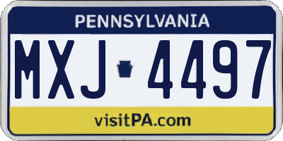 PA license plate MXJ4497