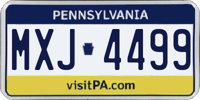 PA license plate MXJ4499