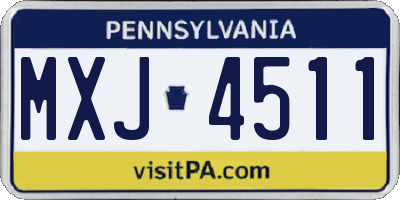 PA license plate MXJ4511