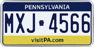 PA license plate MXJ4566