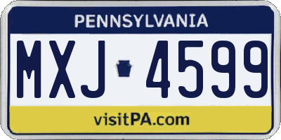 PA license plate MXJ4599