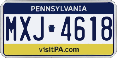 PA license plate MXJ4618