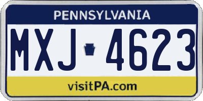 PA license plate MXJ4623
