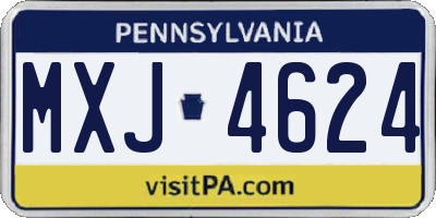 PA license plate MXJ4624