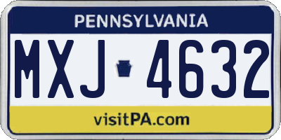 PA license plate MXJ4632