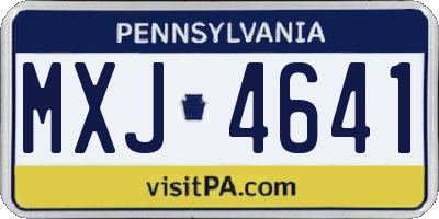 PA license plate MXJ4641