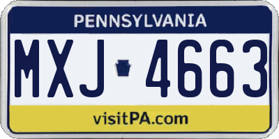 PA license plate MXJ4663