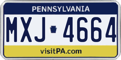 PA license plate MXJ4664