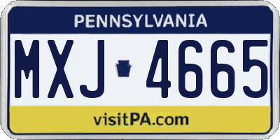 PA license plate MXJ4665