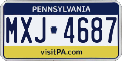 PA license plate MXJ4687