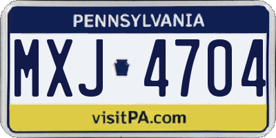 PA license plate MXJ4704