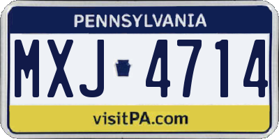 PA license plate MXJ4714