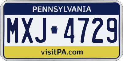 PA license plate MXJ4729
