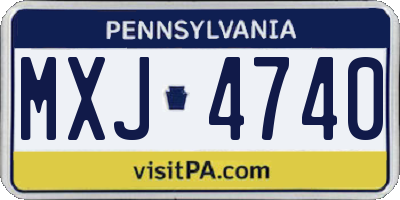 PA license plate MXJ4740