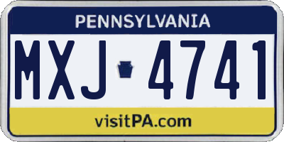 PA license plate MXJ4741
