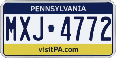PA license plate MXJ4772