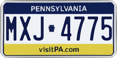 PA license plate MXJ4775