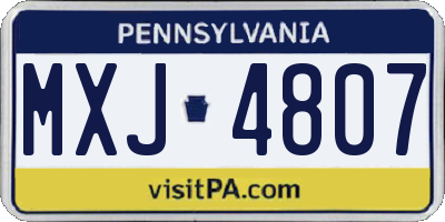 PA license plate MXJ4807
