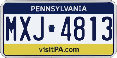 PA license plate MXJ4813