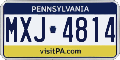 PA license plate MXJ4814